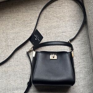 NWT kate spade Black Pebbled Leather Crossbody with Gold Hardware
